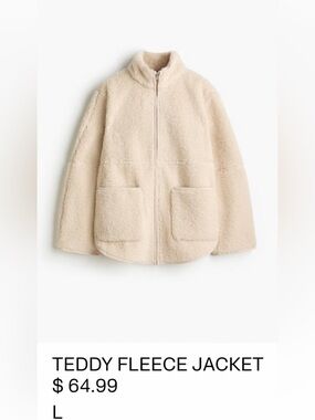 H&M Teddy Fleece Jacket in Cream